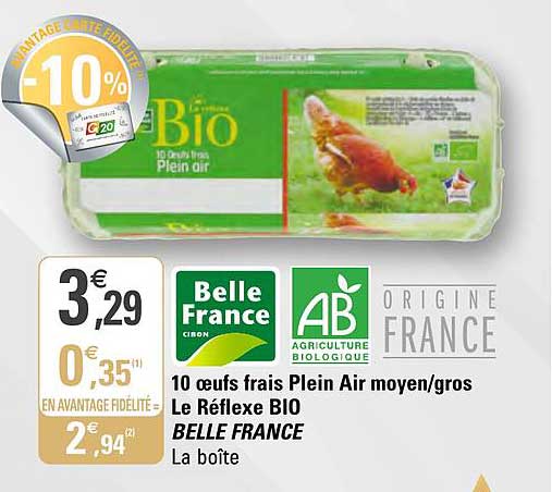 10 oeufs frais plein air moyen gros le réflexe bio belle france