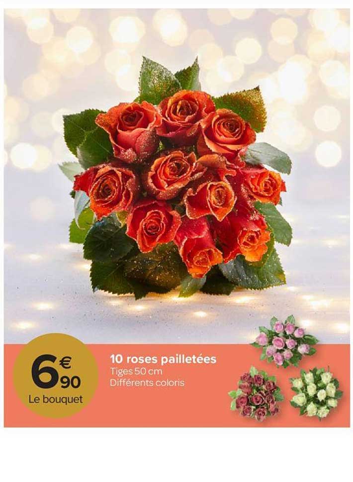 10 roses pailletées