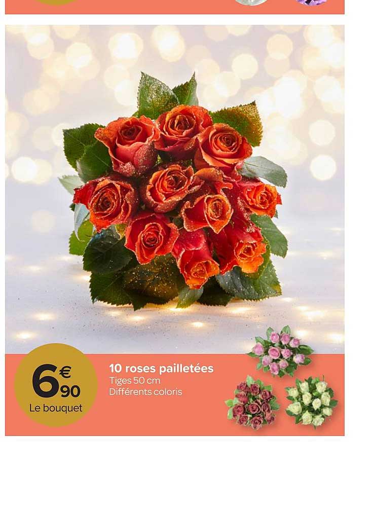 10 roses pailletées