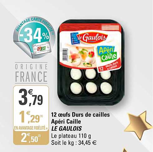 12 oeufs durs de cailles apéri caille le gaulois