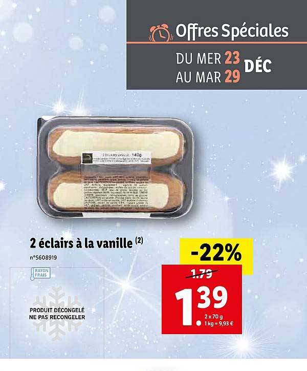 2 éclaires à La Vanille