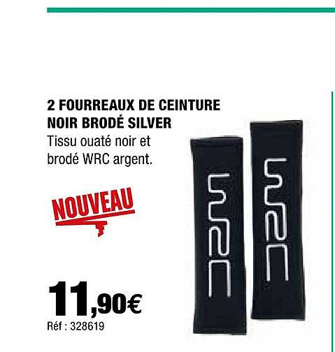 2 fourreaux de ceinture noir brodé silver