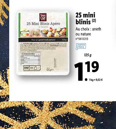 25 Mini Blinis Toque Du Chef