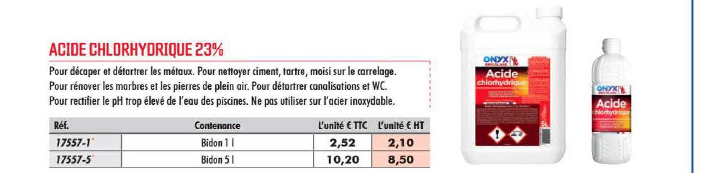acide cholorhydrique 23%