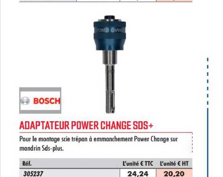 adaptateur power change sds+ bosch