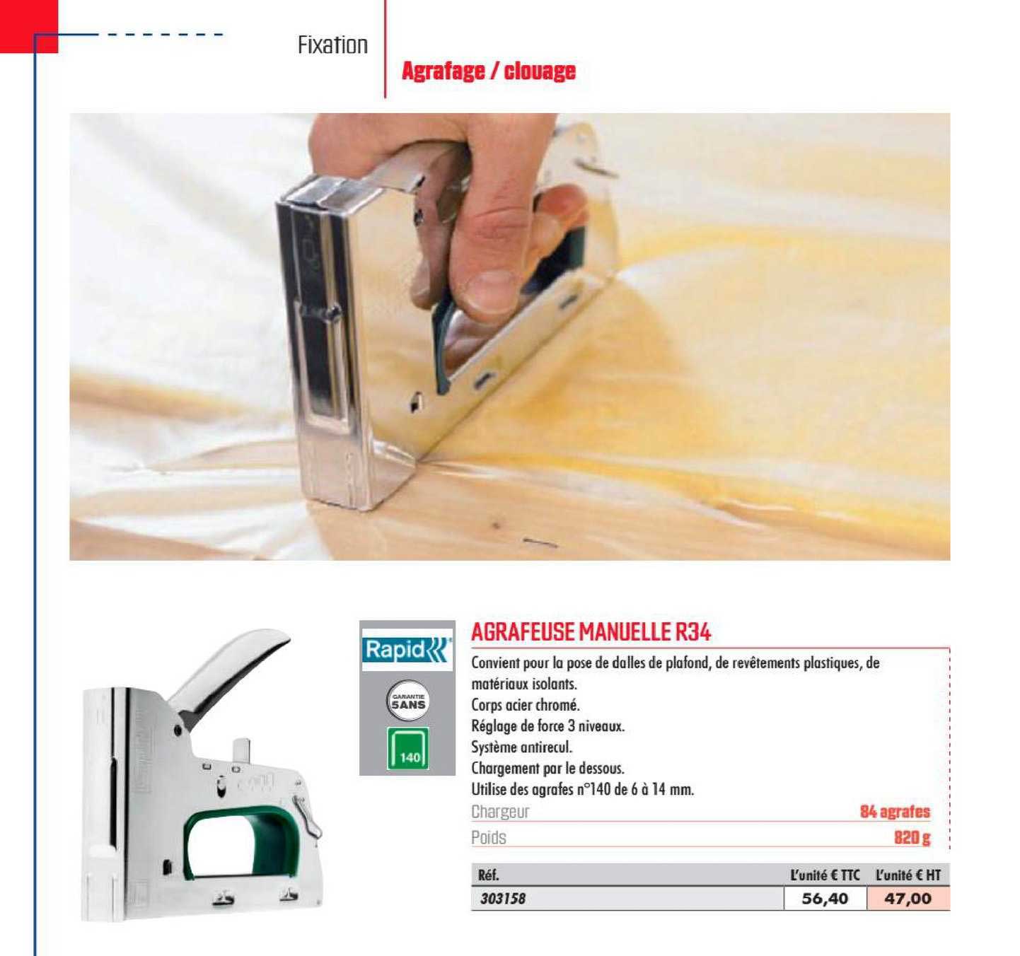 agrafeuse manuelle r34 rapid