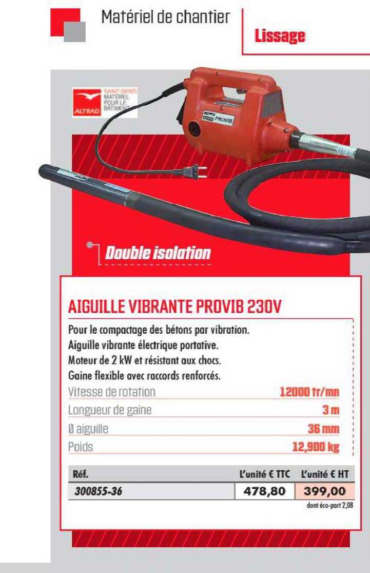 aiguille vibrante provib 230v altrad