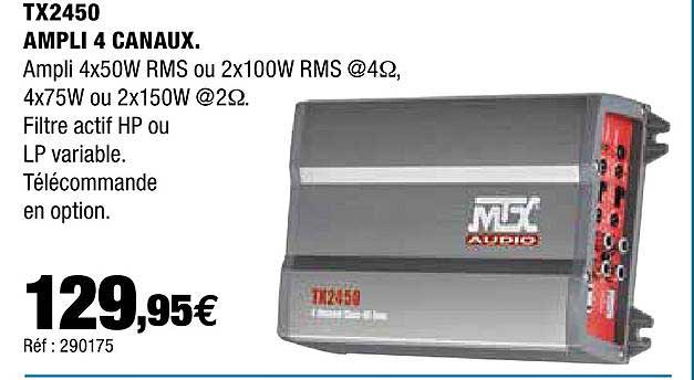 ampli 4 canaux tx2450 mtx audio