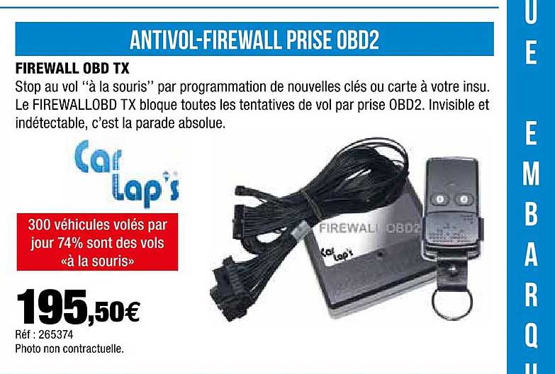 Anti-vol-firewall Prise Obd2