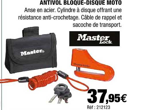 antivol bloque-disque moto master lock