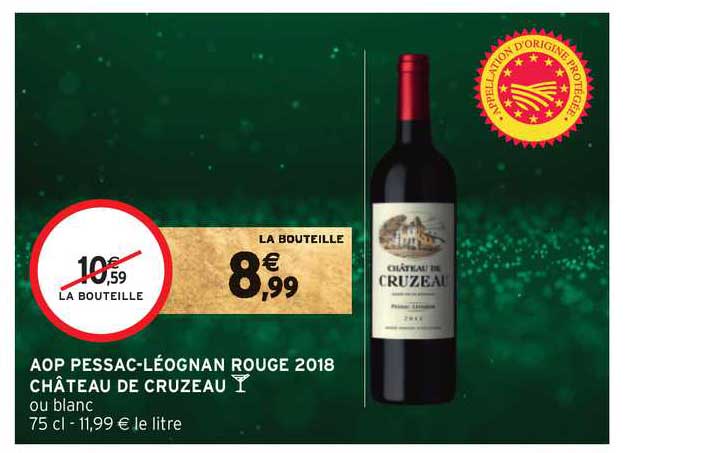 aop pessac-léognan rouge 2018 château de cruzeau