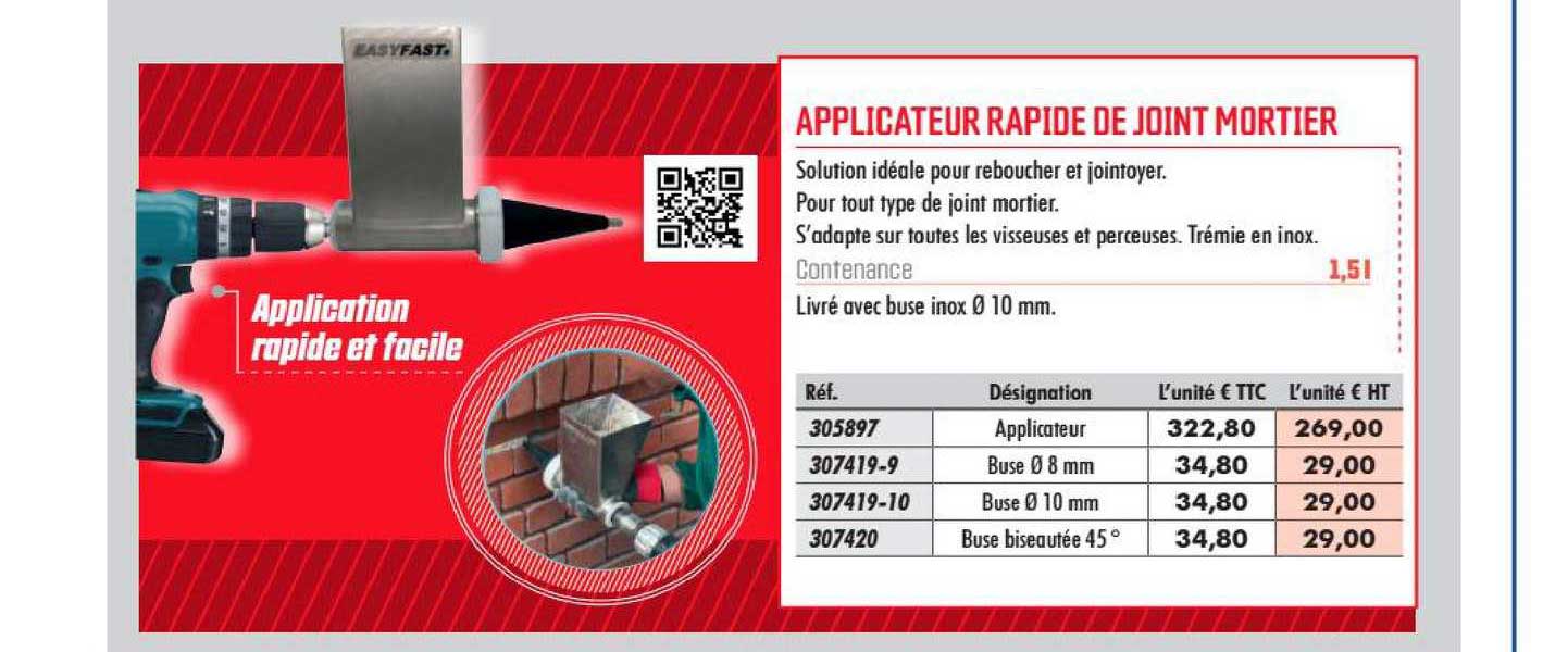 Applicateur Rapide De Joint Mortier