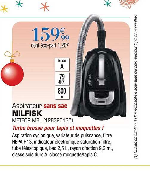 aspirateur sans sac nilfisk meteor mbl (128390135)