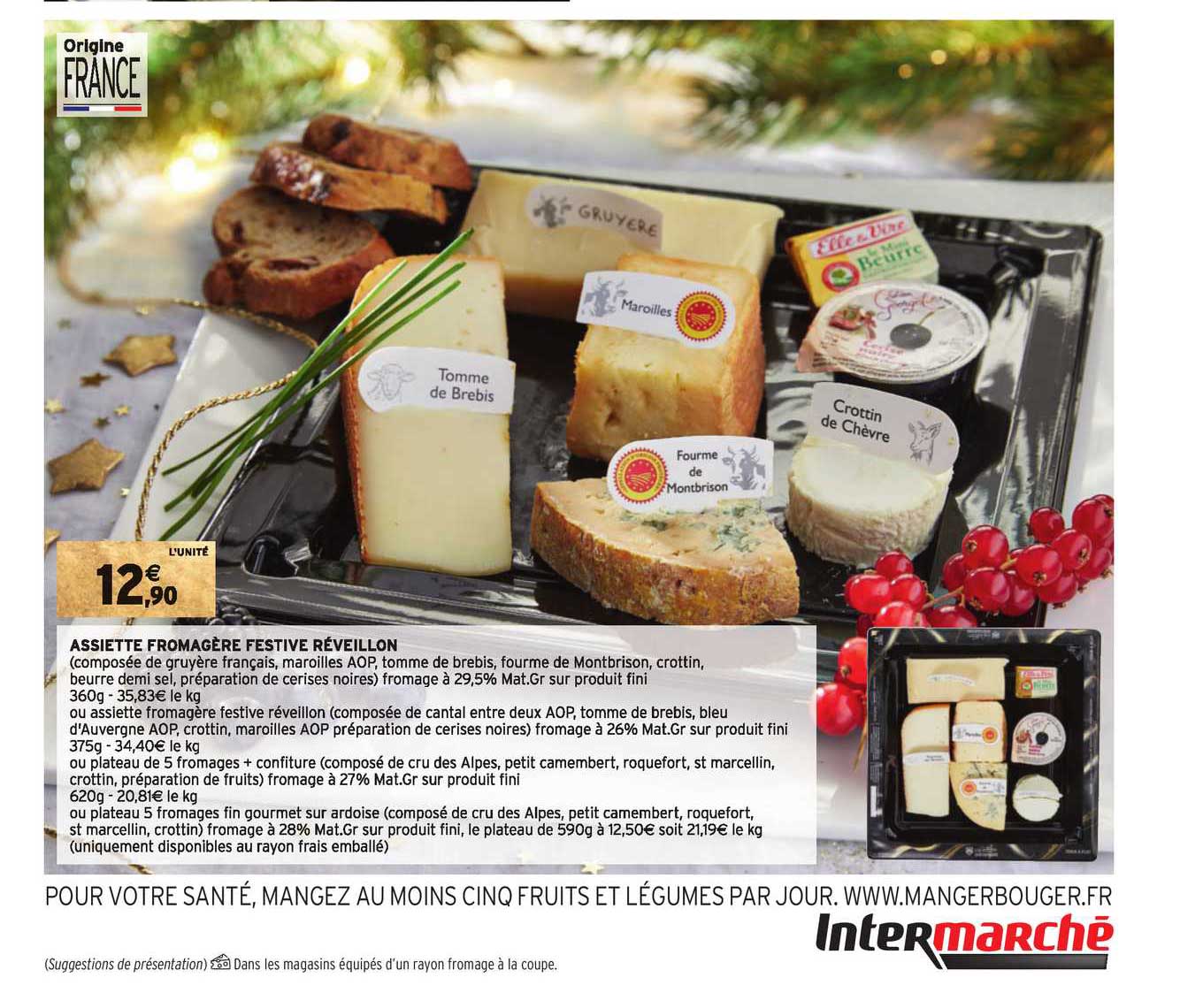 assiette fromagère festive réveillon