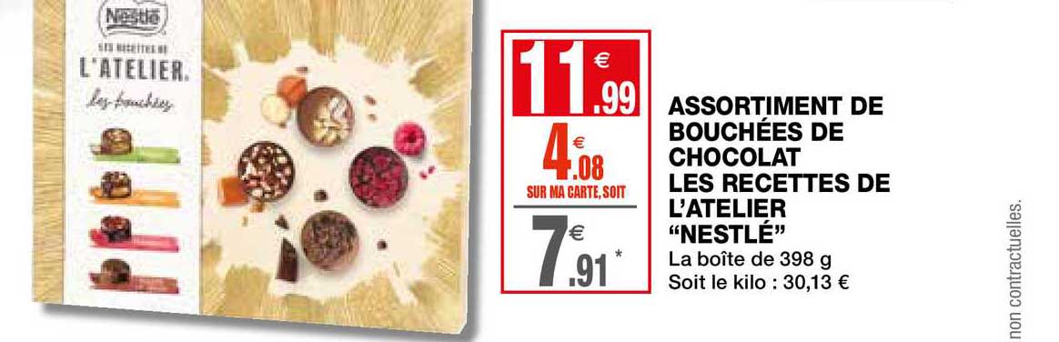 assortiment de bouchées de chocolat les recettes de l'atelier nestlé