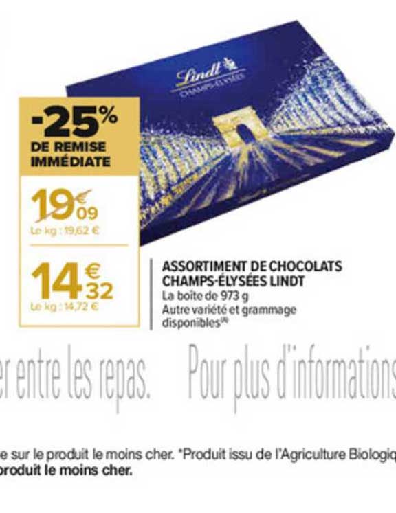 assortiment de chocolats champs-élysées lindt