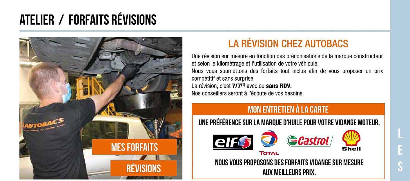 atelier - forfaits révisions