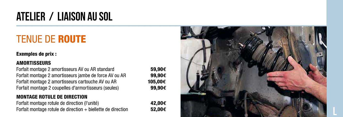 atelier - liaison au sol : amortisseurs, montage rotule de direction