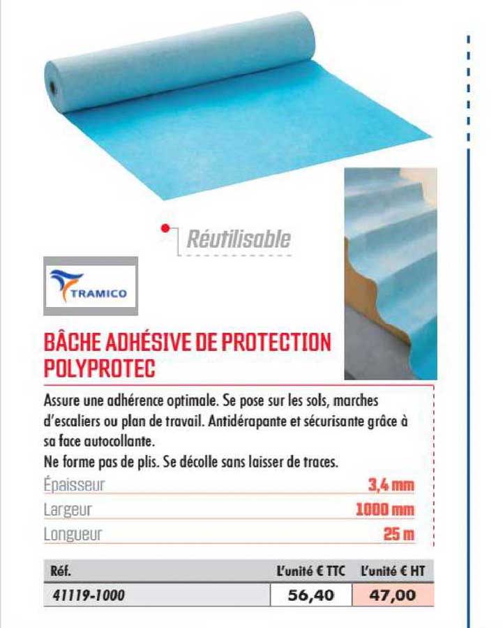 bâche adhésive de protection polyprotec tramico