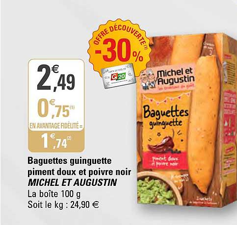 Baguettes Guinguette Piment Doux Et Poivre Noir Michel Et Augustin