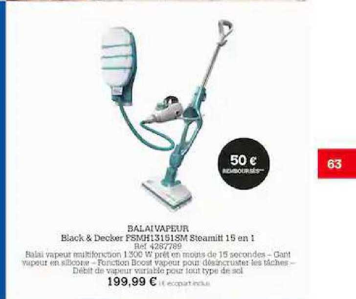Balai Vapeur Black & Decker