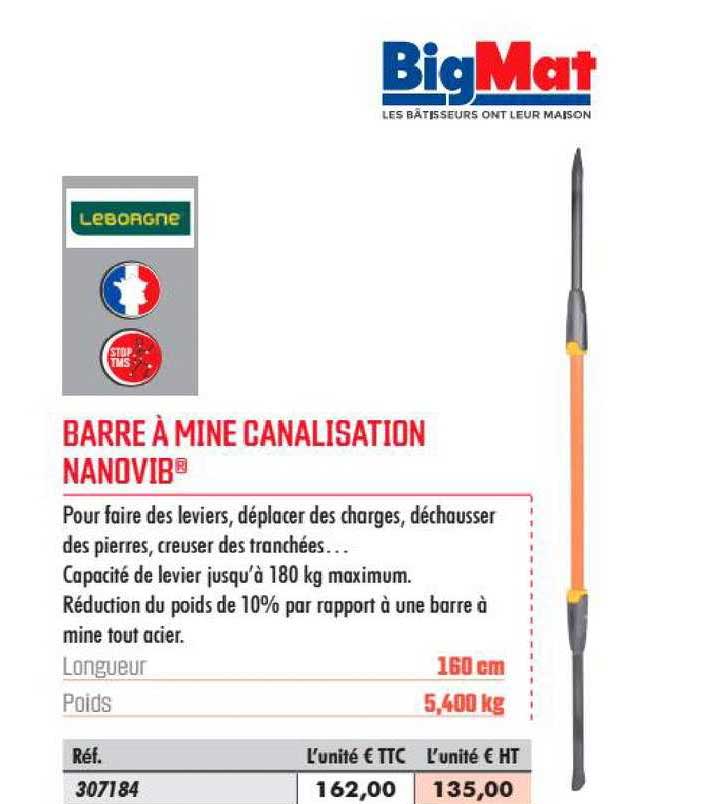 barre à mine canalisation nanovib