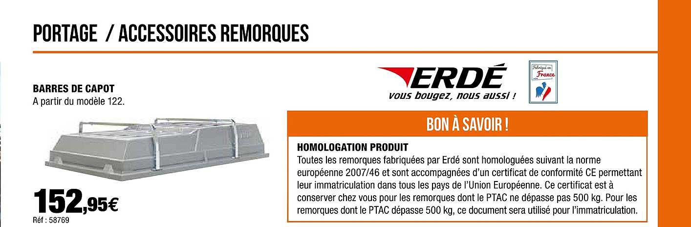 barres de capot erdé
