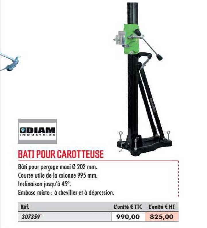 bati pour carotteuse diam