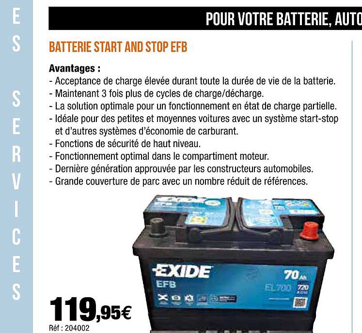 batterie start and stop efb