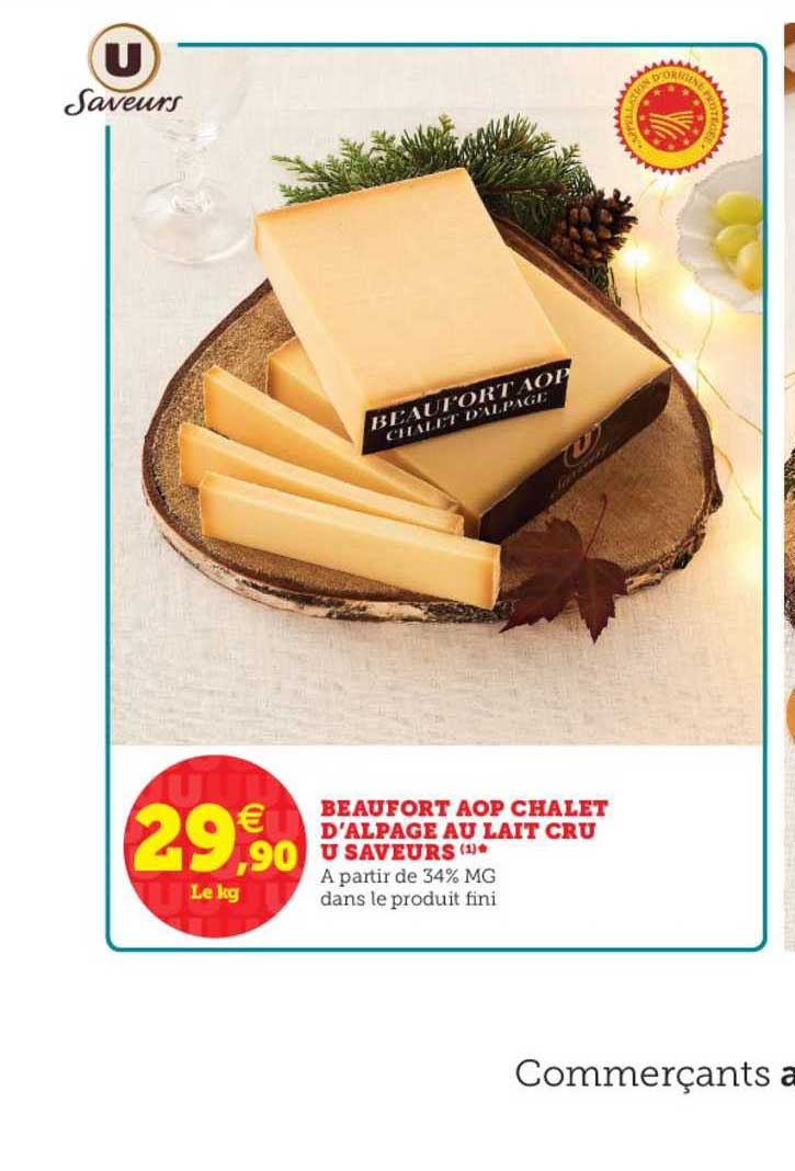 Beaufort Aop Chalet D'alpage Au Lait Cru U Saveurs