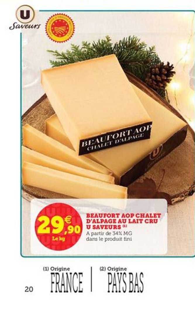Beaufort Aop Chalet D'alpage Au Lait Cru U Saveurs