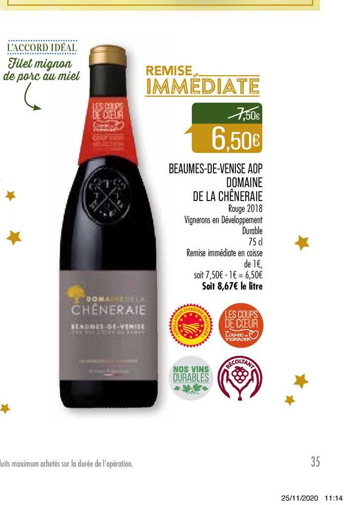 beaumes de venise aop domaine de la chêneraie