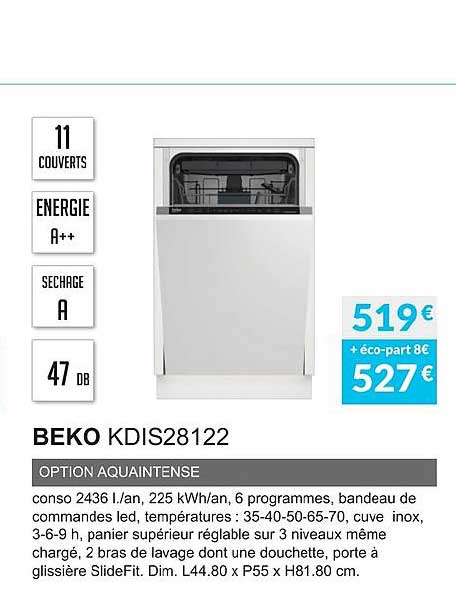 Option Aquaintense Beko Kds28122
