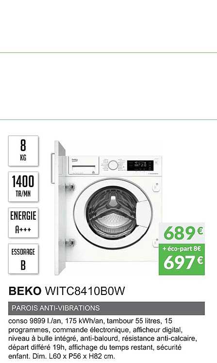 beko witc8410b0w parois anti vibrations