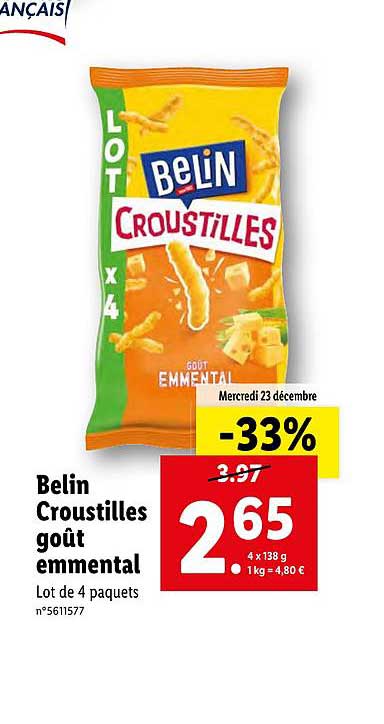 Belin Croustilles Goût Emmental