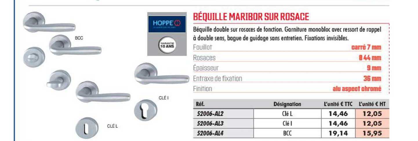 béquille maribor sur rosace hoppe