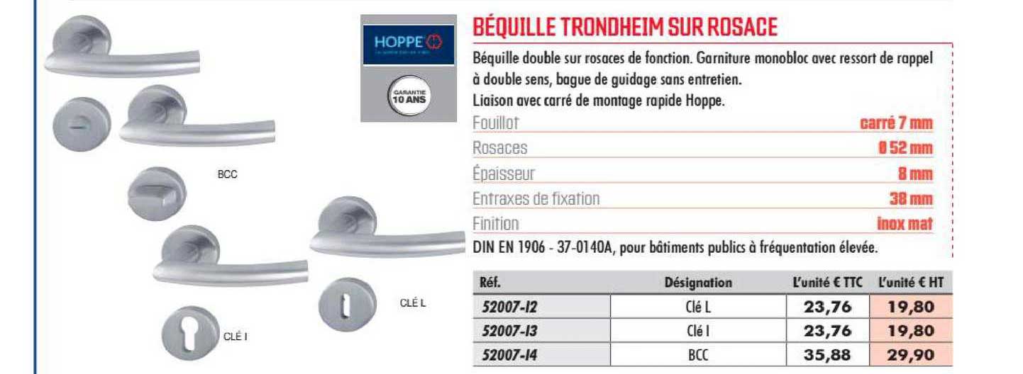 béquille trondheim sur rosace hoppe