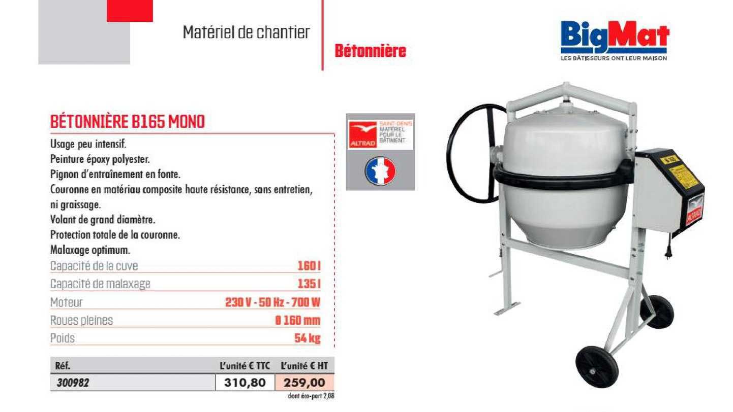bétonnière b165 mono