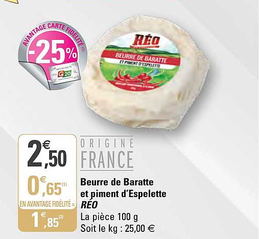 beurre de baratte et piment d'espelette réo