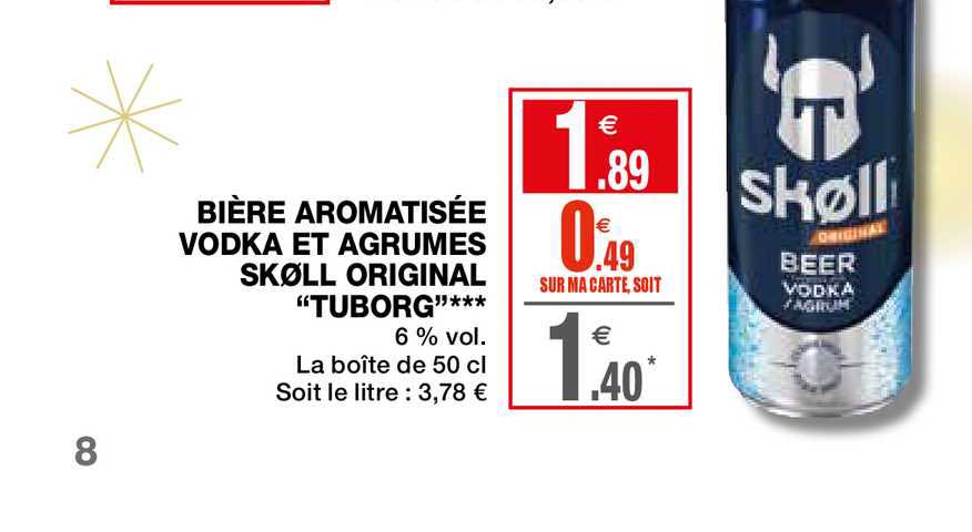 bière aromatisée vodka et agrumes skoll original tuborg