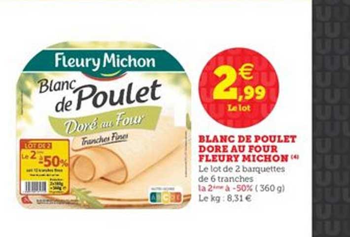 blanc de poulet dore au four fleury michon