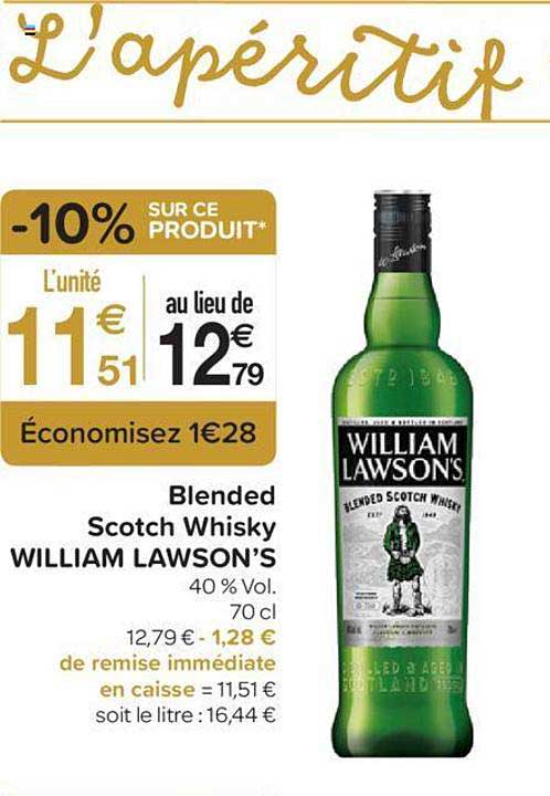 blended scotch whisky william lawson's