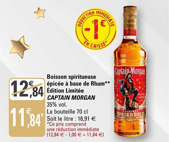 boisson spiritueuse épicée à base de rhum édition limitée captain morgan