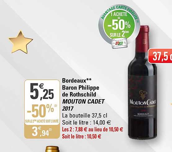 bordeaux baron philippe de rothschild mouton cadet 2017