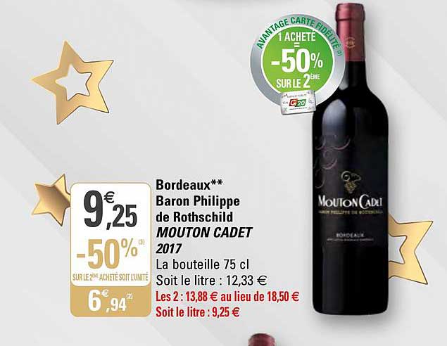 bordeaux baron philippe de rothschild mouton cadet 2017