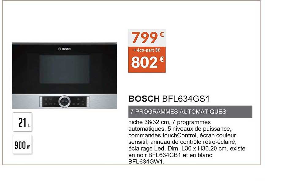 Bosch Bfl634gs1 7 Programmes Automatiques
