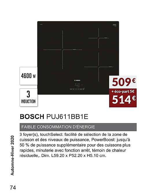 bosch puj611bb1e faible consommation d'énergie