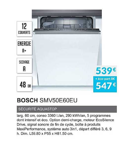 bosch smv50e60eu sécurité aquastop