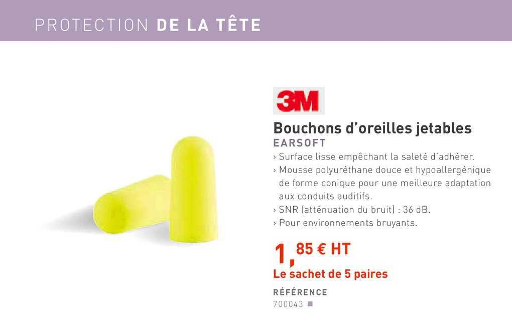 bouchons d'oreilles jetables 3m