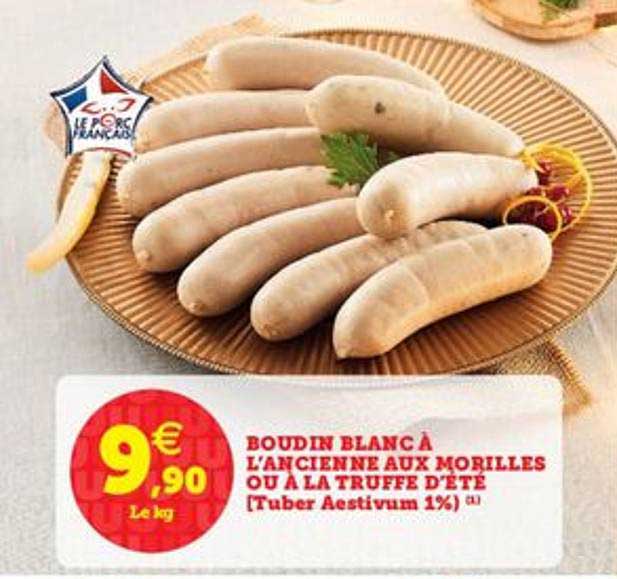 boudin blanc à l'ancienne aux morilles ou à la truffe d'été (tuber aestivum 1%)